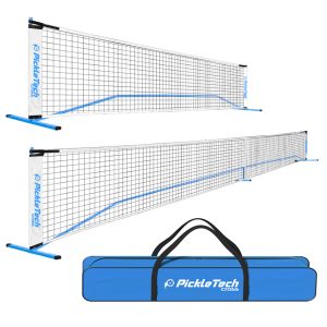 PICKLETECH 2-in-1 PORTABLE PICKLEBALL NET (BLUE)