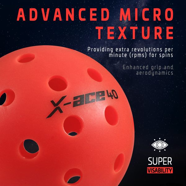 AMA SPORT X-ACE 40 PICKLEBALL BALLS (RED) - Image 4