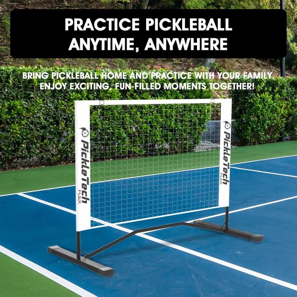 PICKLETECH 3-in-1 PORTABLE ADJUSTABLE PICKLEBALL NET (BLACK/WHITE) - Image 8