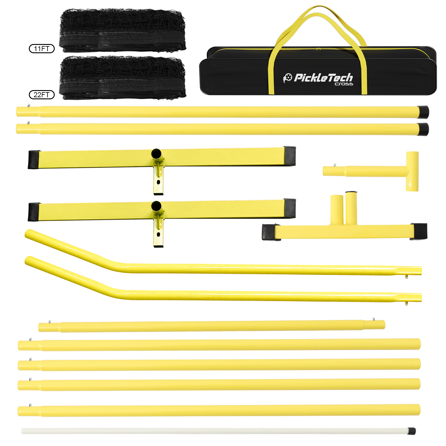 PICKLETECH 2-in-1 PORTABLE PICKLEBALL NET (BLACK/YELLOW) - Image 3