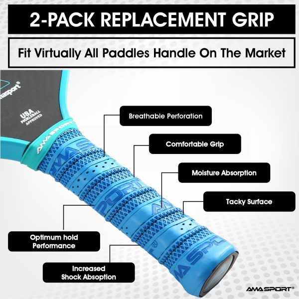 AMA SPORT PICKLEBALL PADDLE REPLACEMENT GRIP (2pk) - Image 4