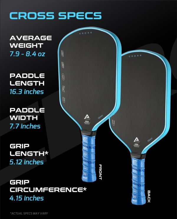 AMA SPORT CROSS 16MM PICKLEBALL PADDLE + PADDLE CASE - Image 5