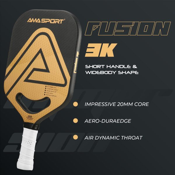 AMA SPORT FUSION 3K 20MM PICKLEBALL PADDLE - Image 4