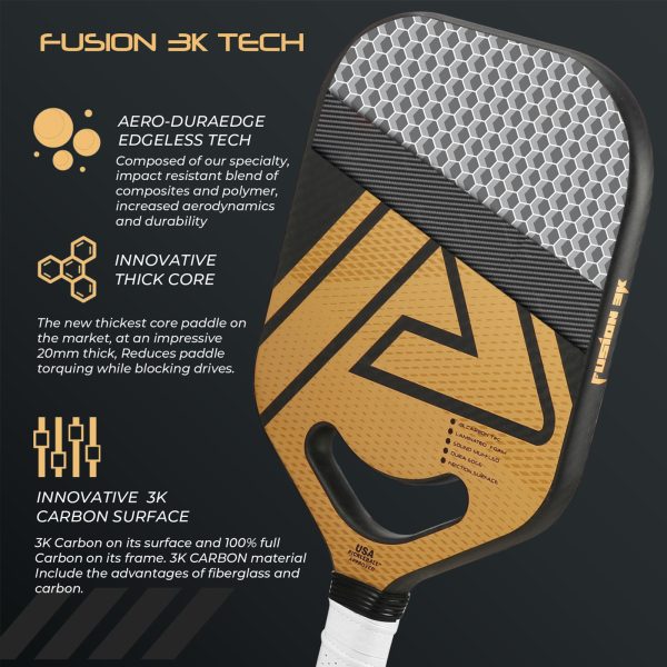 AMA SPORT FUSION 3K 20MM PICKLEBALL PADDLE - Image 5