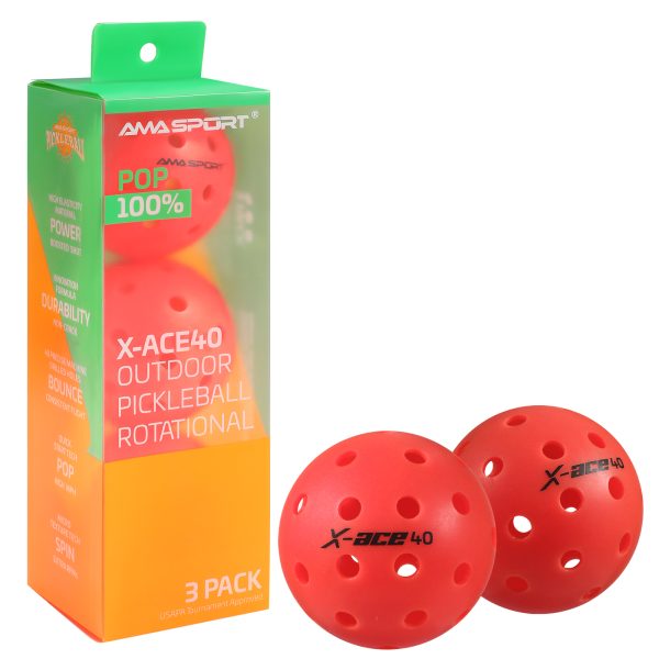 AMA SPORT X-ACE 40 PICKLEBALL BALLS (RED) - Image 8