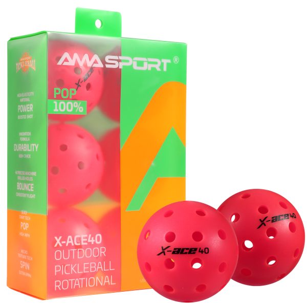 AMA SPORT X-ACE 40 PICKLEBALL BALLS (RED) - Image 9