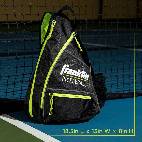 FRANKLIN PICKLEBALL SLING BAG (BLACK/OPTIC YELLOW) - Image 2