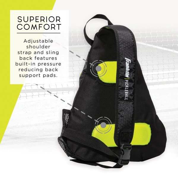 FRANKLIN PICKLEBALL SLING BAG (BLACK/OPTIC YELLOW) - Image 5