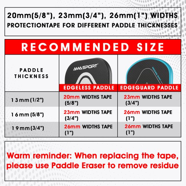 AMA SPORT PICKLEBALL PADDLE EDGE TAPE 20MM - Image 11