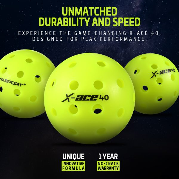 AMA SPORT X-ACE 40 PICKLEBALL BALLS (GREEN) - Image 3