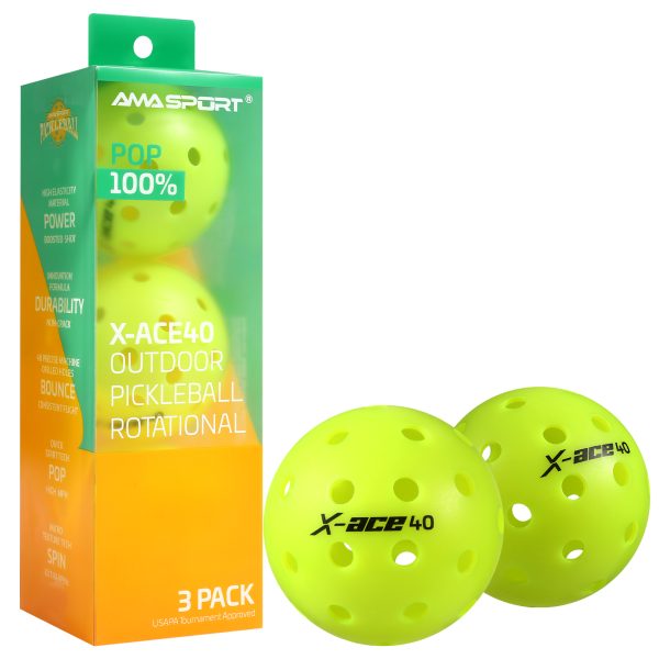 AMA SPORT X-ACE 40 PICKLEBALL BALLS (GREEN) - Image 8