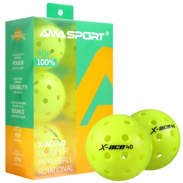 AMA SPORT X-ACE 40 PICKLEBALL BALLS (GREEN) - Image 9