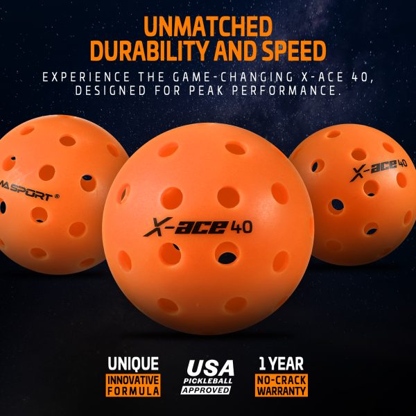 AMA SPORT X-ACE 40 PICKLEBALL BALLS (ORANGE) - Image 3