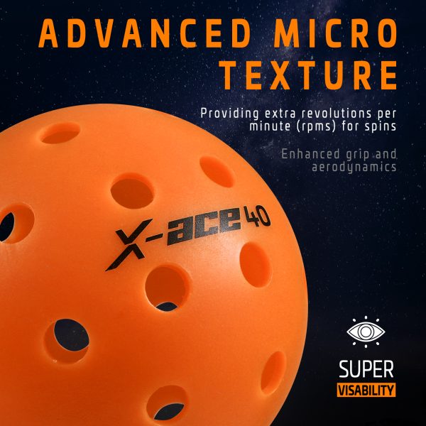 AMA SPORT X-ACE 40 PICKLEBALL BALLS (ORANGE) - Image 4