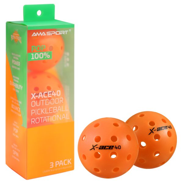 AMA SPORT X-ACE 40 PICKLEBALL BALLS (ORANGE) - Image 8