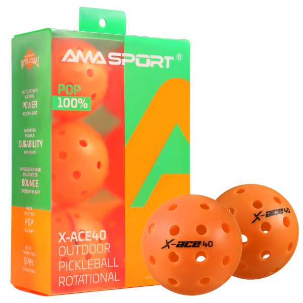 AMA SPORT X-ACE 40 PICKLEBALL BALLS (ORANGE) - Image 9